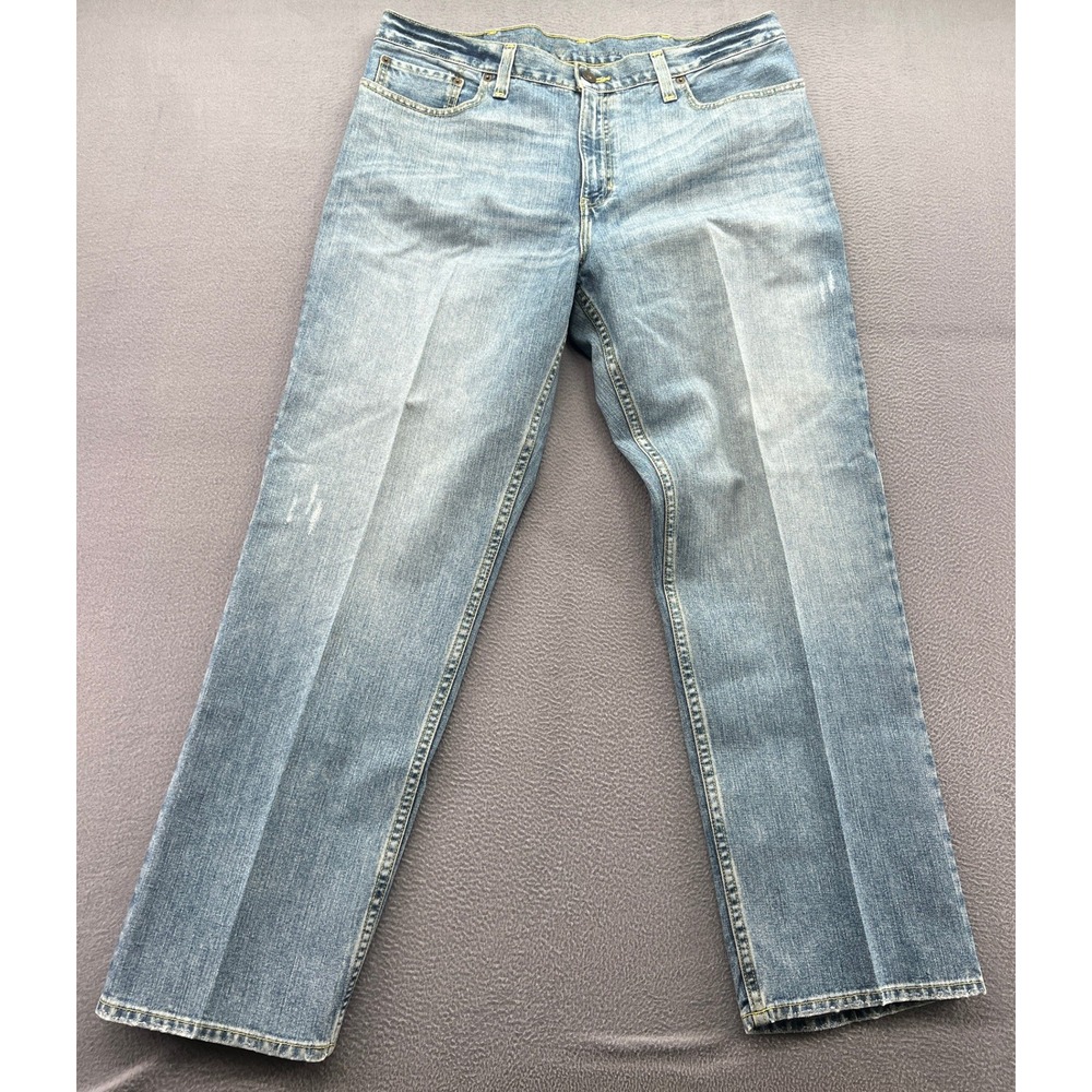 Roebuck & Co Jeans Mens Relaxed Straight Leg Light Wash Denim 38x30